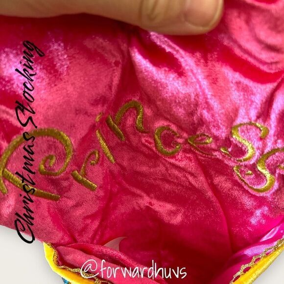 Dan Dee "Princess" Pearl Embellished Pink Shiny Velour Christmas Stocking 19" - Picture 4 of 8